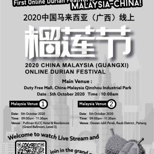 14 2020 China Malaysia (Guangxi) Online Durian Festival - Newspaper Advertisement