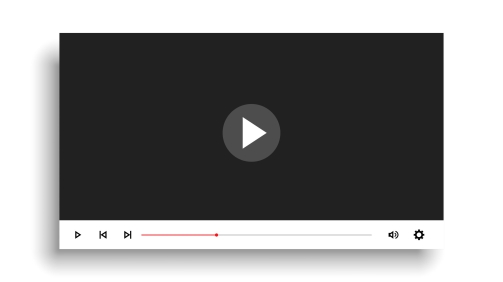 minimal white style video player mockup template design